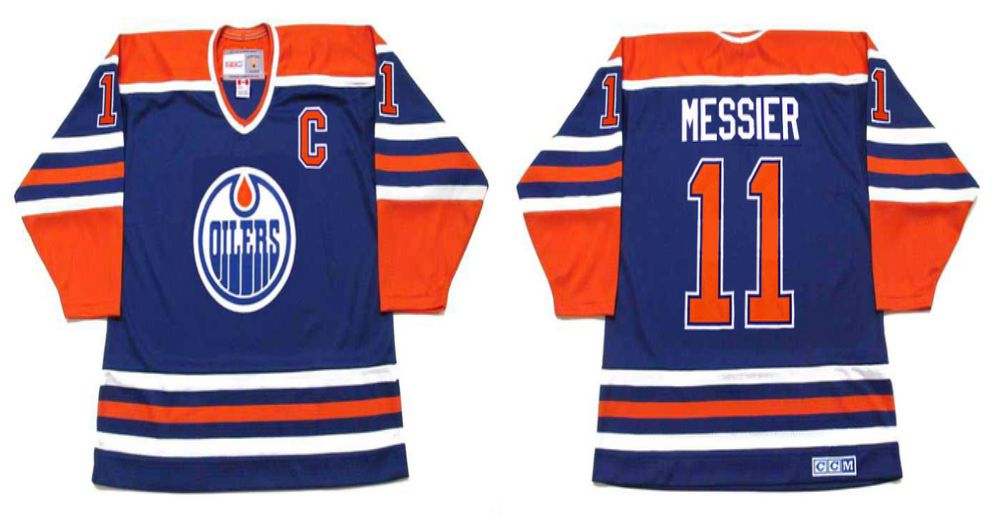 2019 Men Edmonton Oilers #11 Messier Blue CCM NHL jerseys